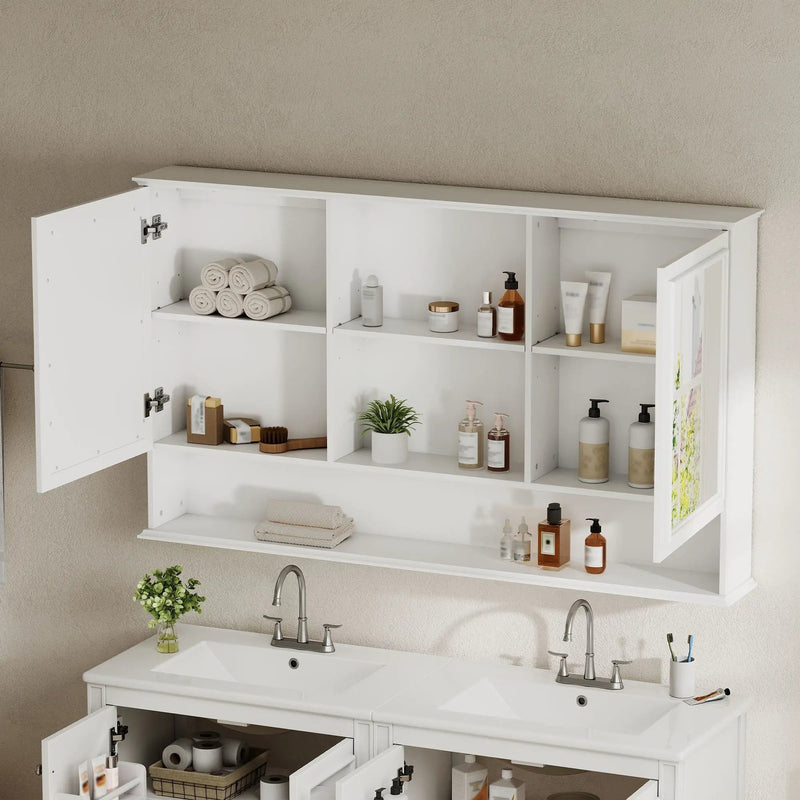 Wall Mounted Bathroom Medicine Cabinet With Double Mirrored Doors by HouseOfZazla