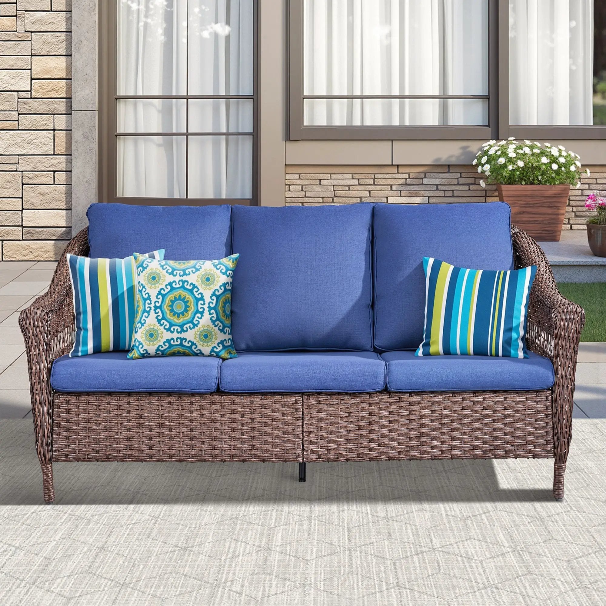 67.3" Outdoor Wicker Patio Sofa by HouseOfZazla