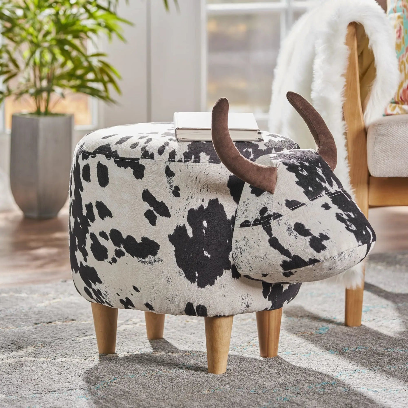 Cow Shaped Ottoman Footstool by HouseOfZazla