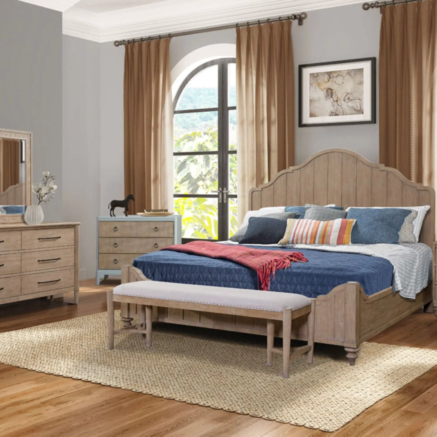 Elegant Design Panel Bed With Transitional Casual Design by Unique Piece Furniture