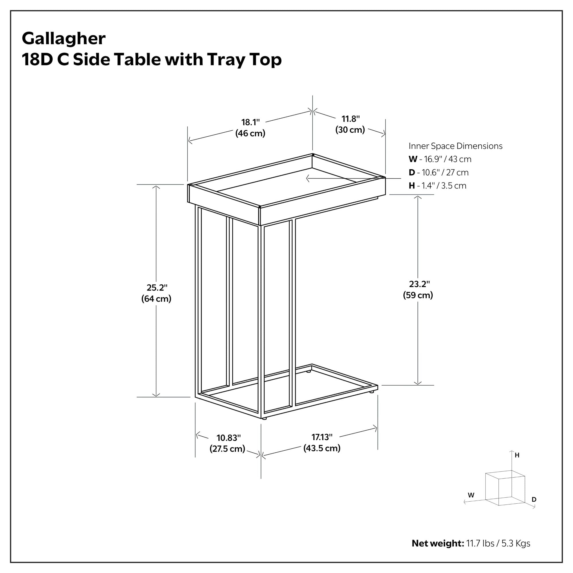 Gallagher - C-Side Table - Walnut Brown by HouseOfZazla