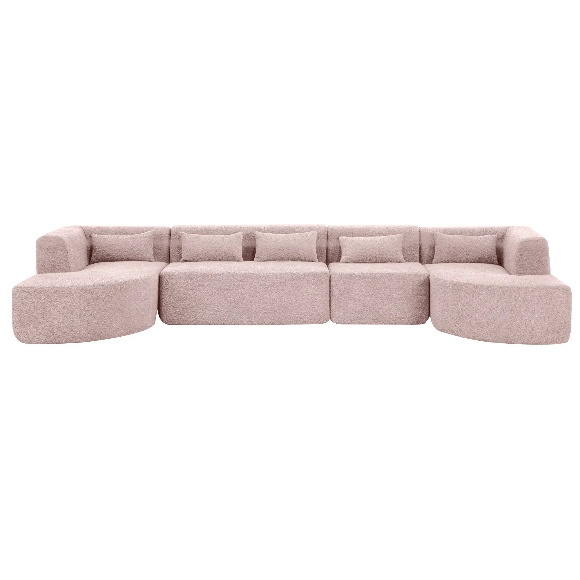 Upholstered Sofa Free Combined Sofa Couch With 2 Chaise Lounge And Five Back Pillows For Living Room by HouseOfZazla