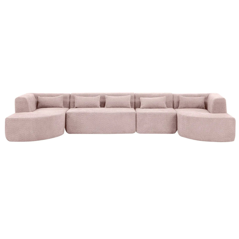 Upholstered Sofa Free Combined Sofa Couch With 2 Chaise Lounge And Five Back Pillows For Living Room by HouseOfZazla