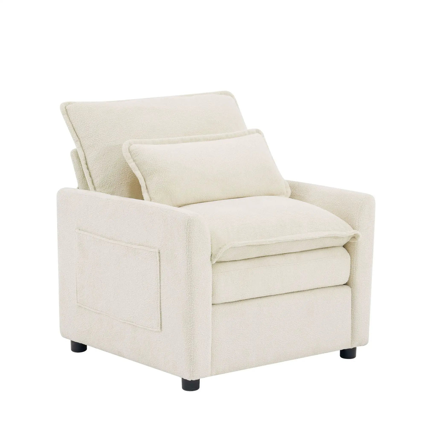 Modern Single Seat Accent Chair With Side Storage Pockets by HouseOfZazla