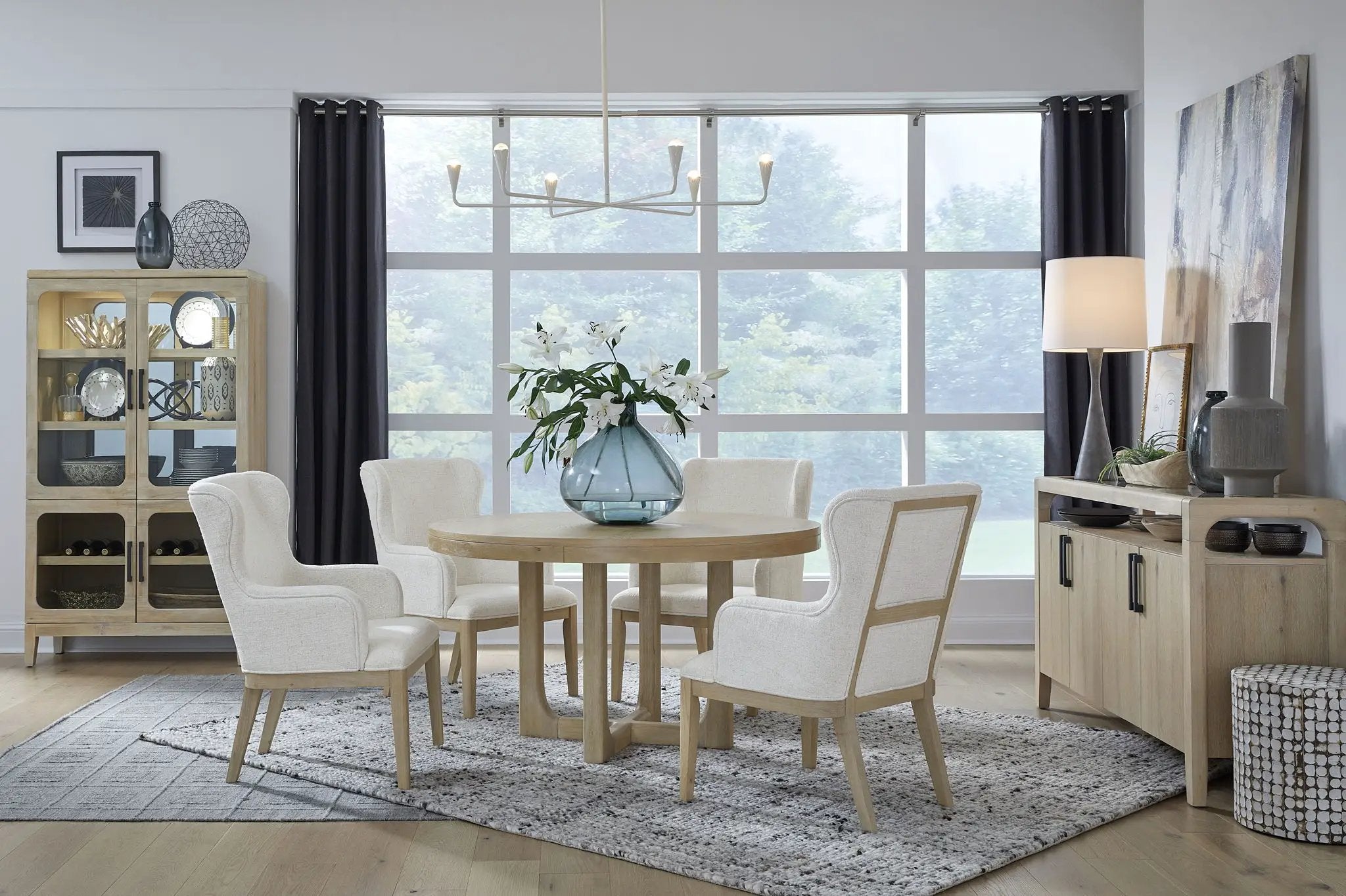 Somerset - Round Dining Table - Butternut and Omari Natural by Unique Piece Furniture