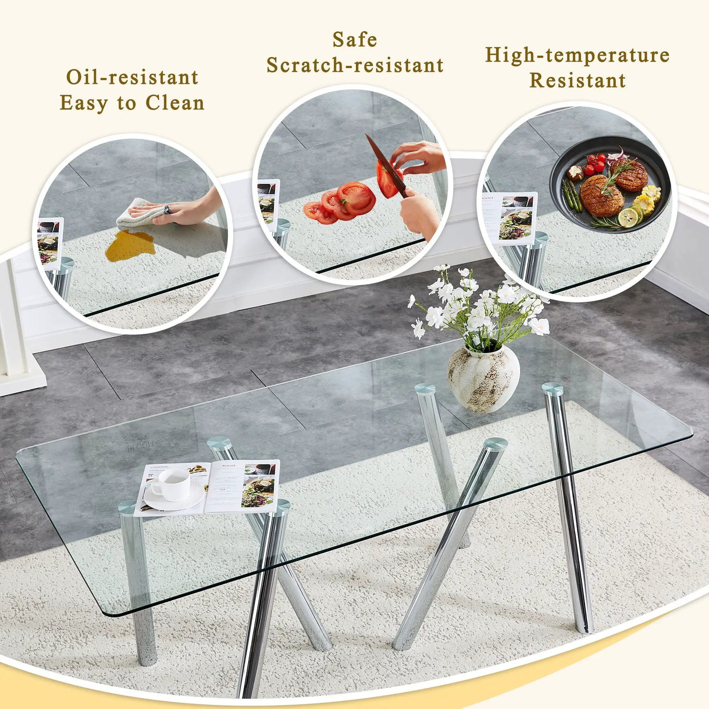 Dining Table With Transparent Surface by HouseOfZazla