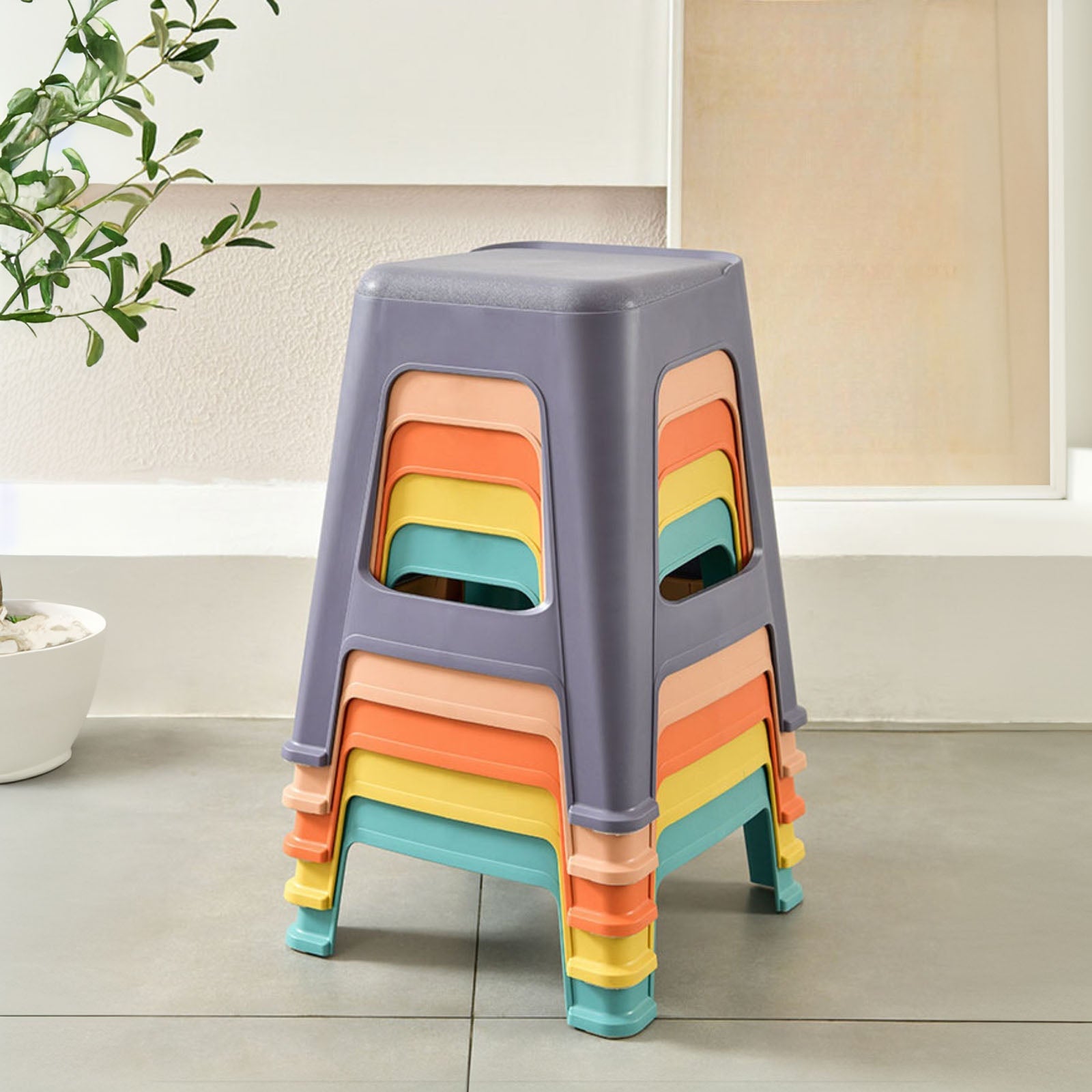 10 Pack Stackable Classroom Stools, 18.8" Height by HouseOfZazla