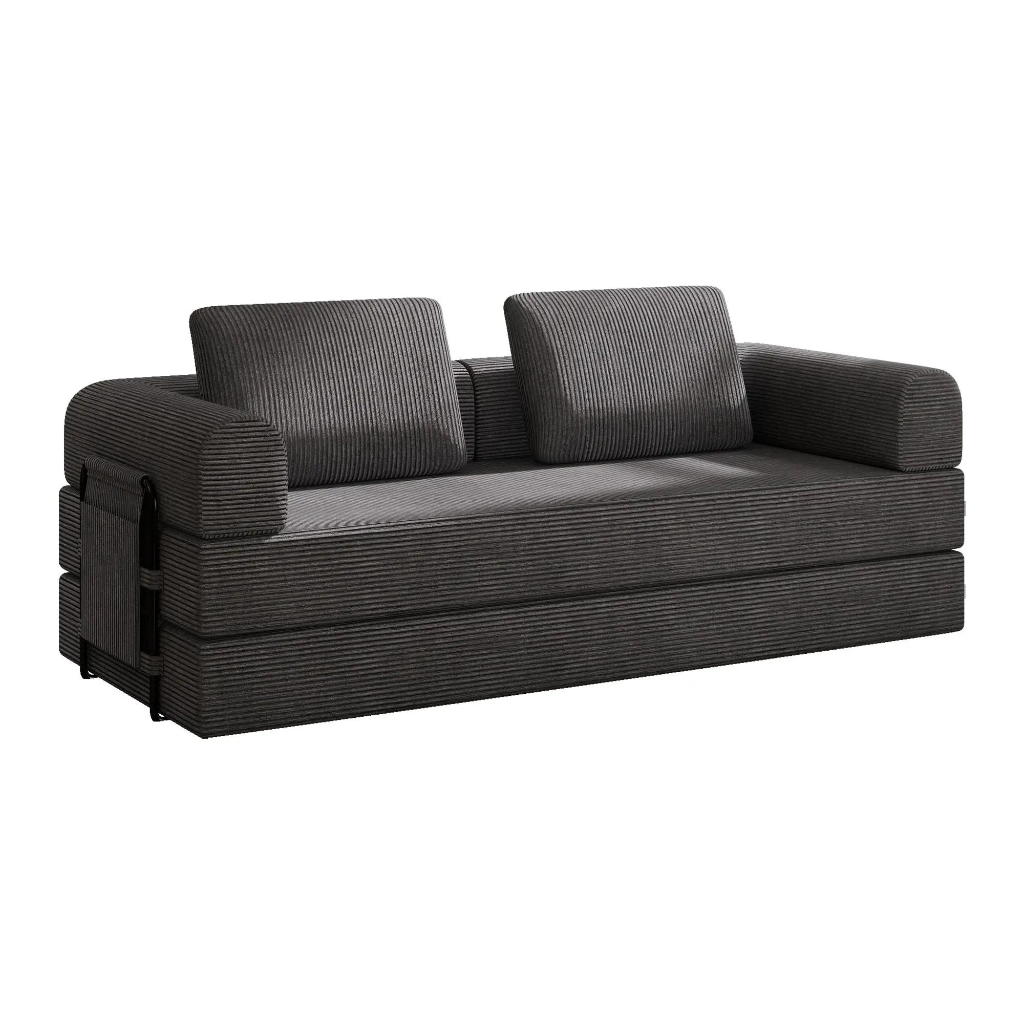 Convertible Sleeper Sofa Bed With Cylindrical Pillow by HouseOfZazla