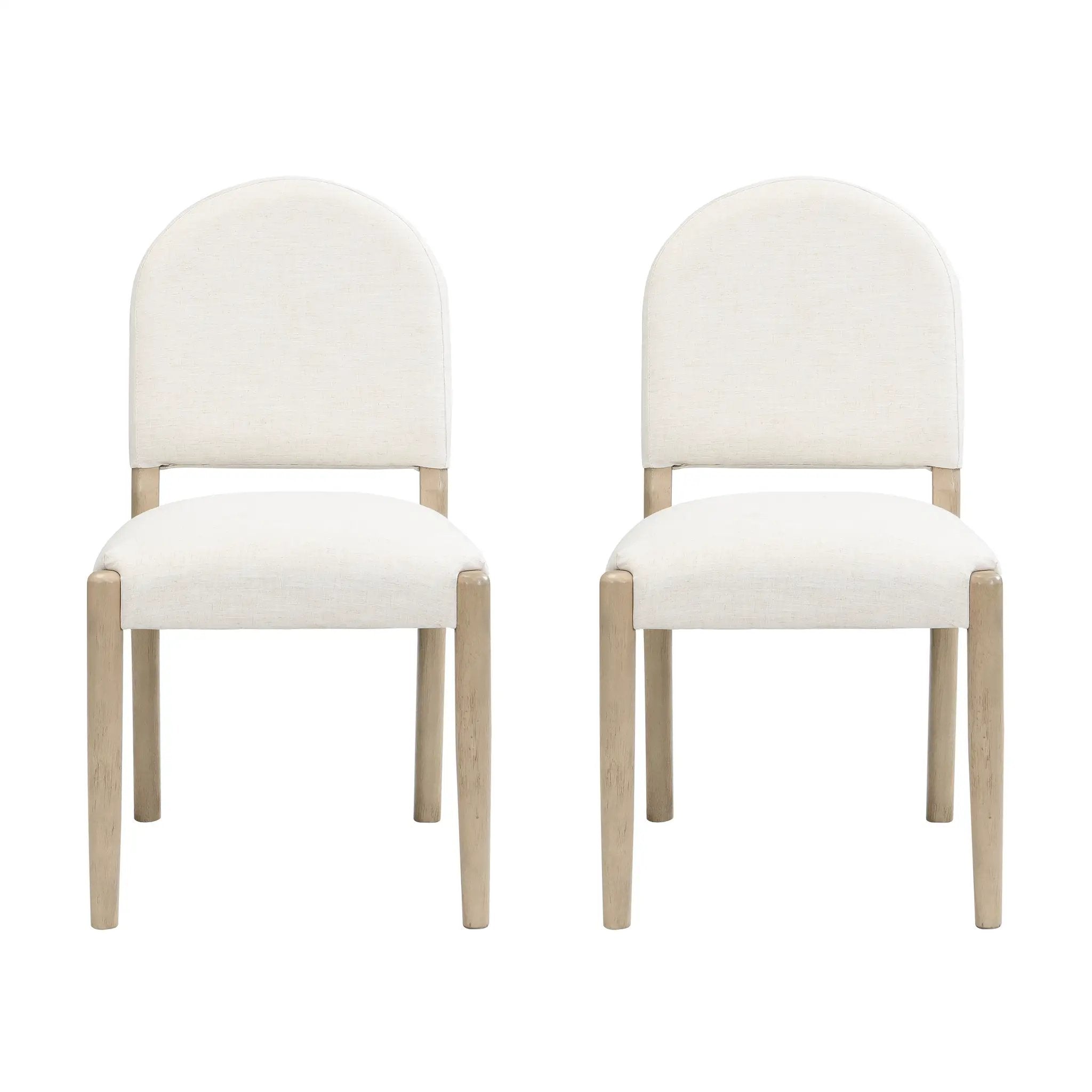 Dining Chairs with Back Mid Century Fabric Upholstered Armless Set of 2 by HouseOfZazla