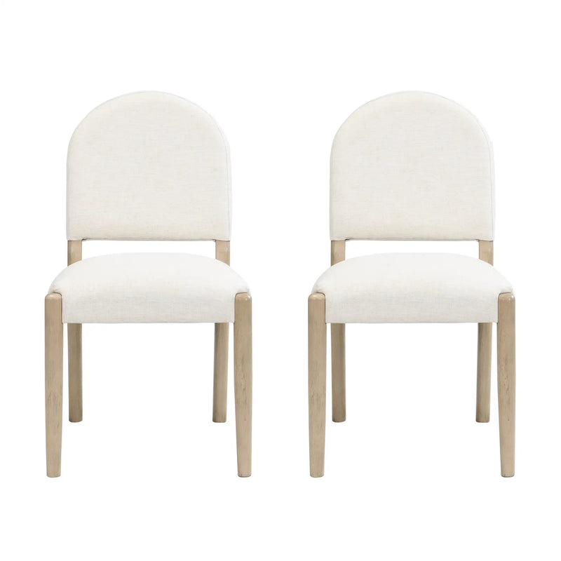 Dining Chairs with Back Mid Century Fabric Upholstered Armless Set of 2 by HouseOfZazla