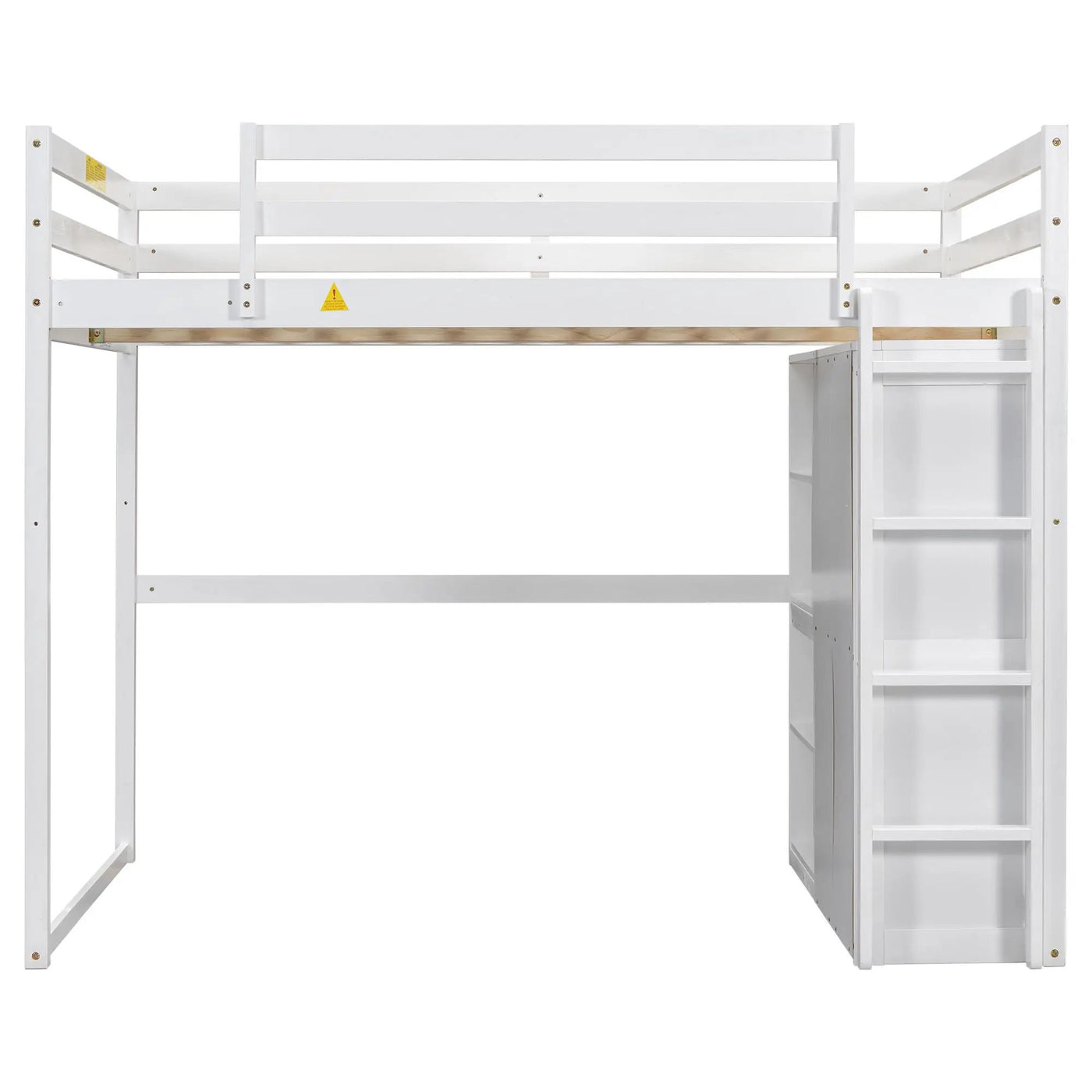 Loft Bed With Built In Wardrobe, Storage Shelves, And LED Light by HouseOfZazla