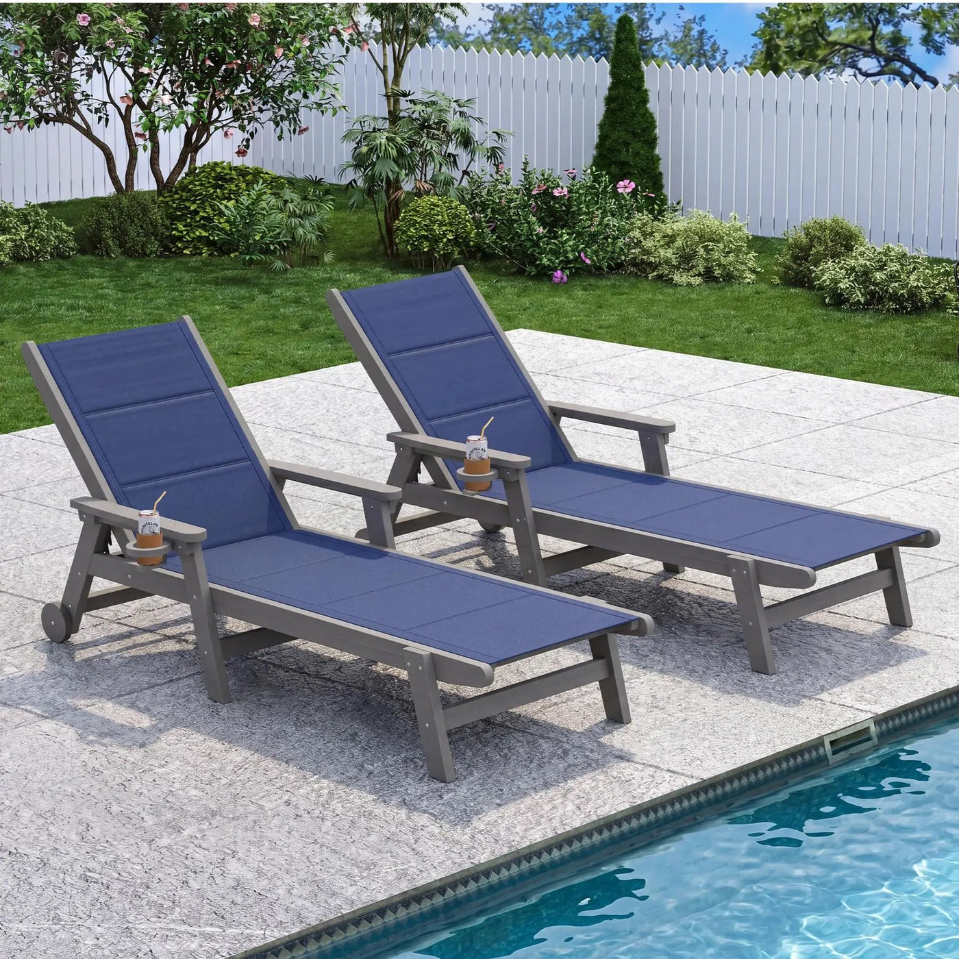 Outdoor Pool Lounge Chairs Set of 2 by HouseOfZazla