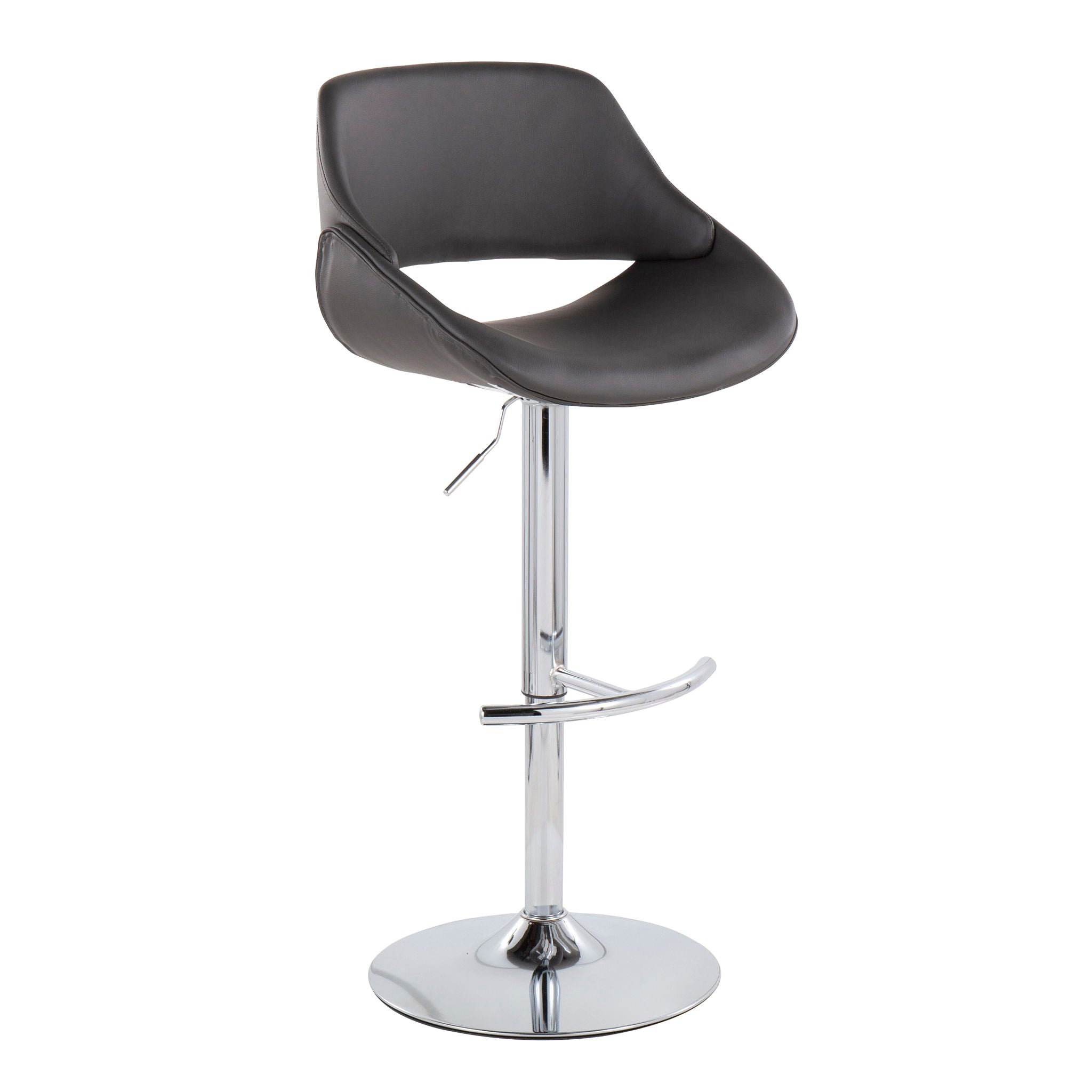 Fabrico - Contemporary Adjustable Bar Stool With Rounded T Footrest (Set of 2) by Unique Piece Furniture