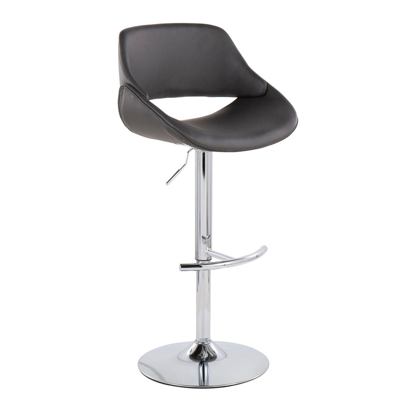 Fabrico - Contemporary Adjustable Bar Stool With Rounded T Footrest (Set of 2) by Unique Piece Furniture