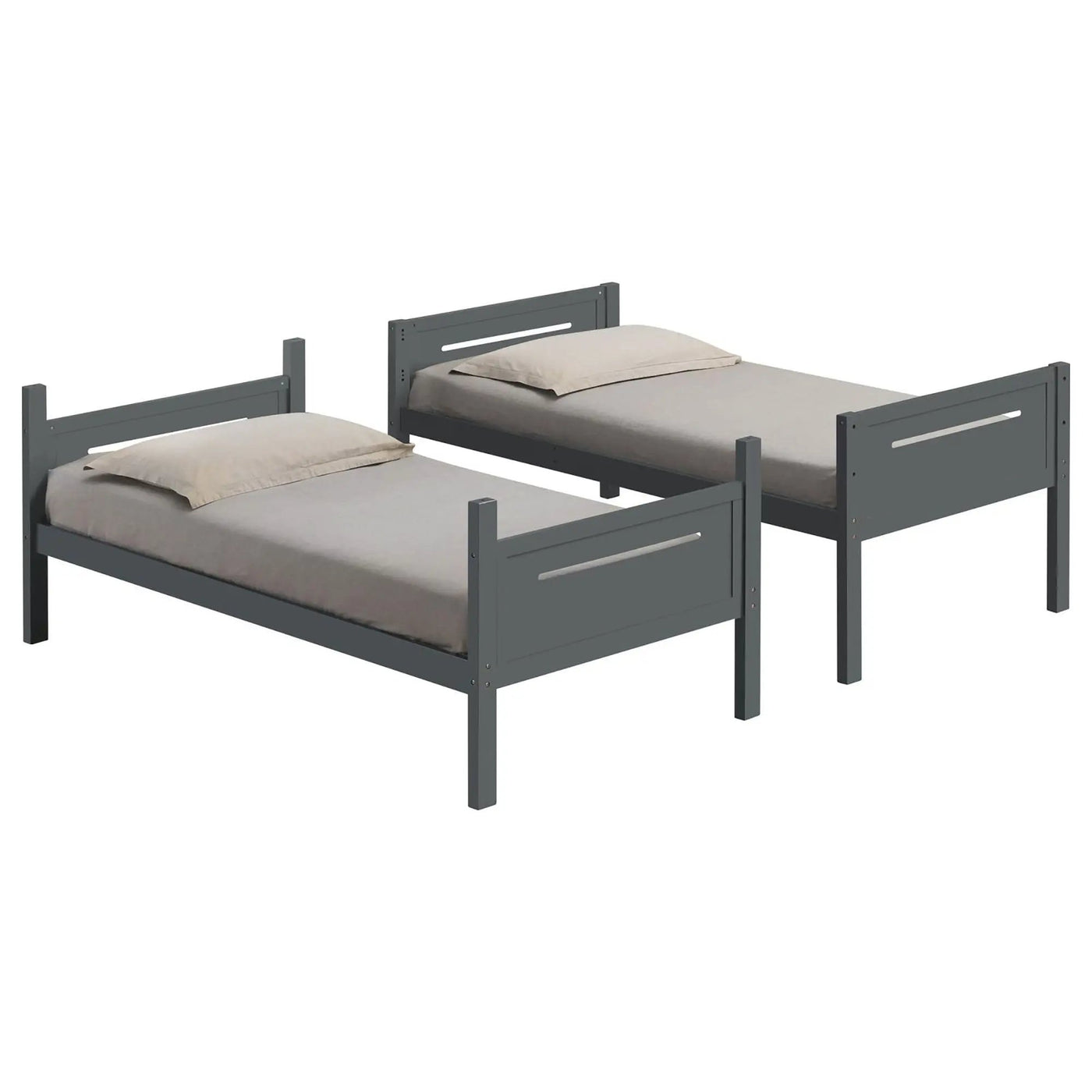 Bunk Bed With Built In Ladder, Safety Guardrails And Angled Access Step by HouseOfZazla