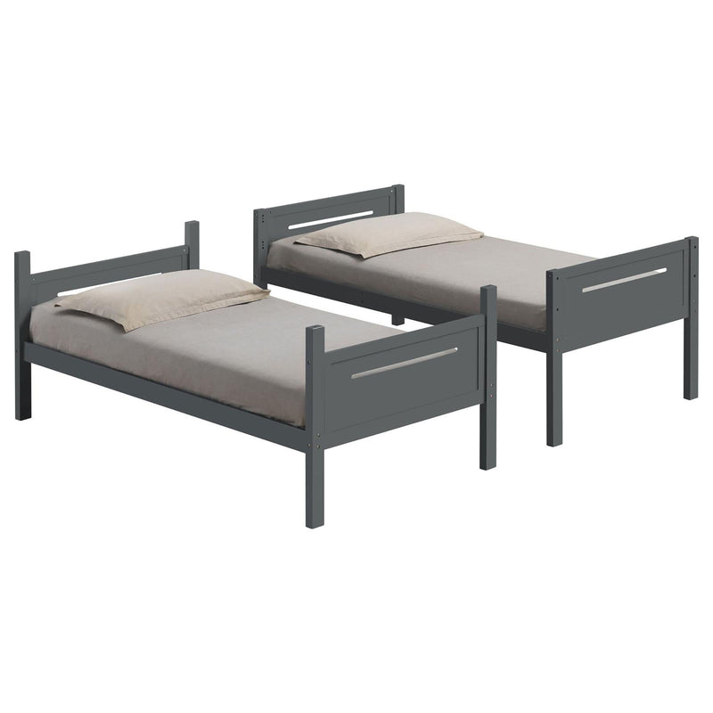 Bunk Bed With Built In Ladder, Safety Guardrails And Angled Access Step by HouseOfZazla