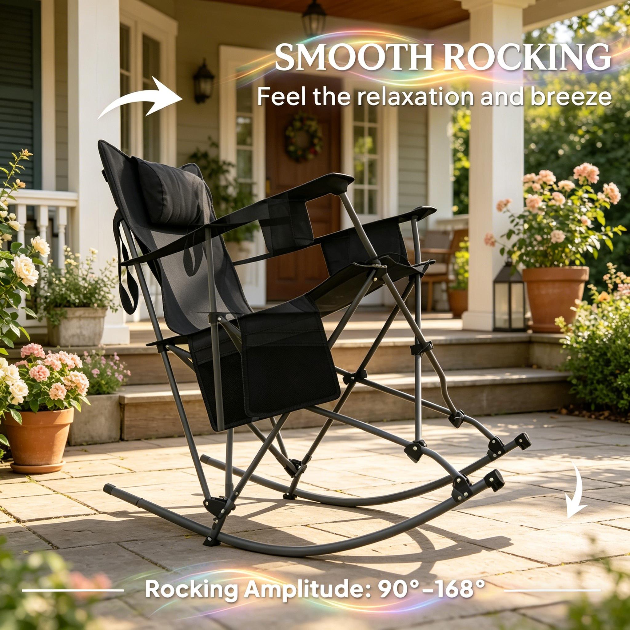 Set of 2 Folding Rocking Camping Chairs by HouseOfZazla