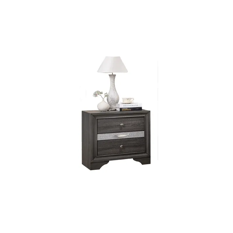 Traditional Queen 5 Piece Storage Bedroom Set in Gray Wood by HouseOfZazla