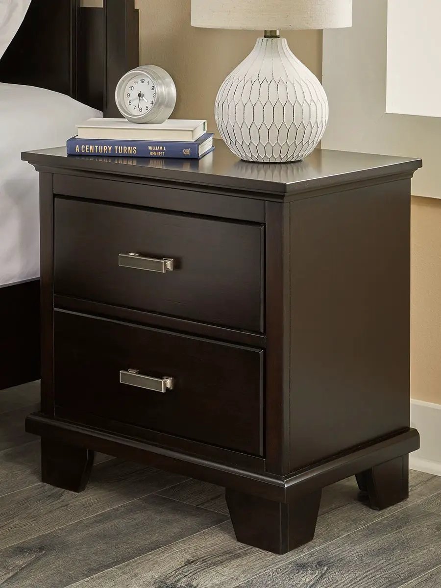 Covetown - Two Drawer Night Stand - Dark Brown by Unique Piece Furniture