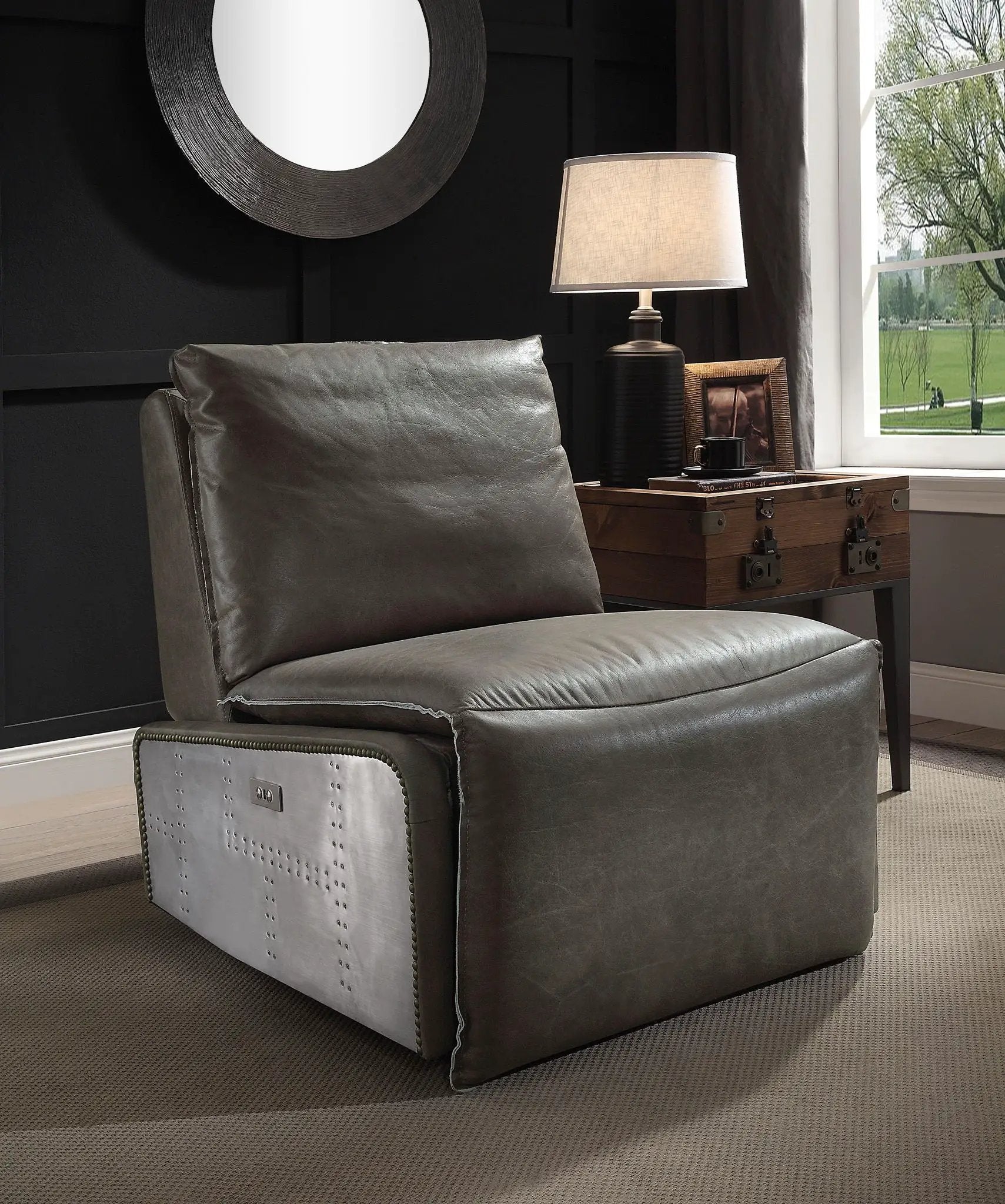 Metier Power Motion Recliner - Gray / Aluminum by HouseOfZazla