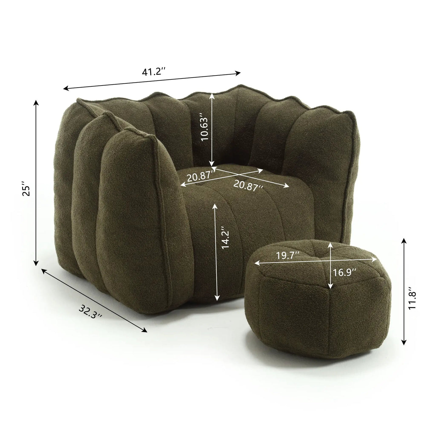 Soft Bean Bag Chair With High Resilient Foam by Unique Piece Furniture