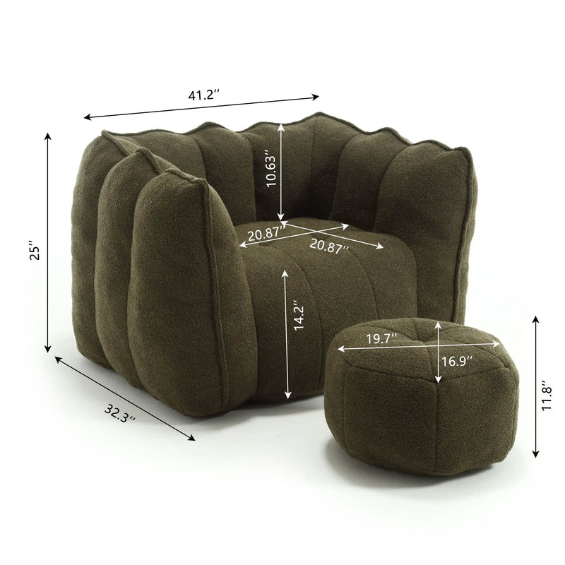 Soft Bean Bag Chair With High Resilient Foam by HouseOfZazla