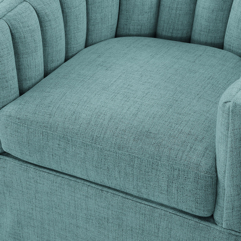 Solitude - Skirted Swivel Accent Chair With Hemp Like by HouseOfZazla