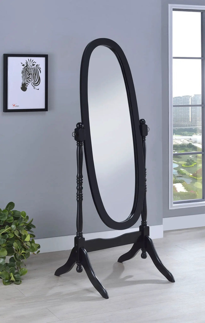 Foyet Wood Adjustable Full Length Cheval Mirror Black by Unique Piece Furniture