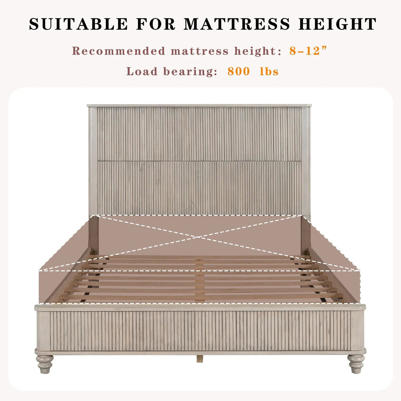 Platform Bed Frame With Tall Headboard by HouseOfZazla