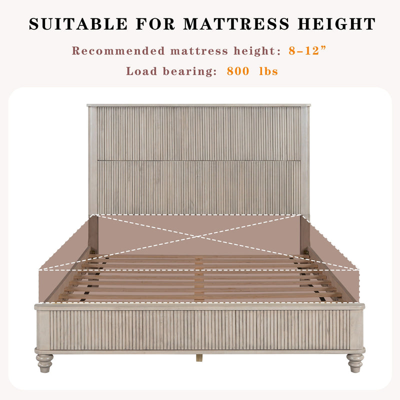 Platform Bed Frame With Tall Headboard by HouseOfZazla