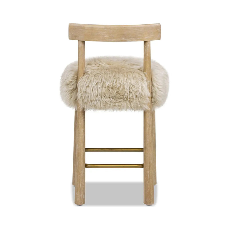 Arden 27.5 Genuine Fur Counter Height Bar Stool by HouseOfZazla