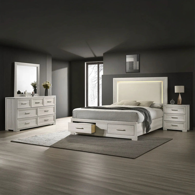 Colorado - Bedroom Set With Upholstered LED Headboard by HouseOfZazla