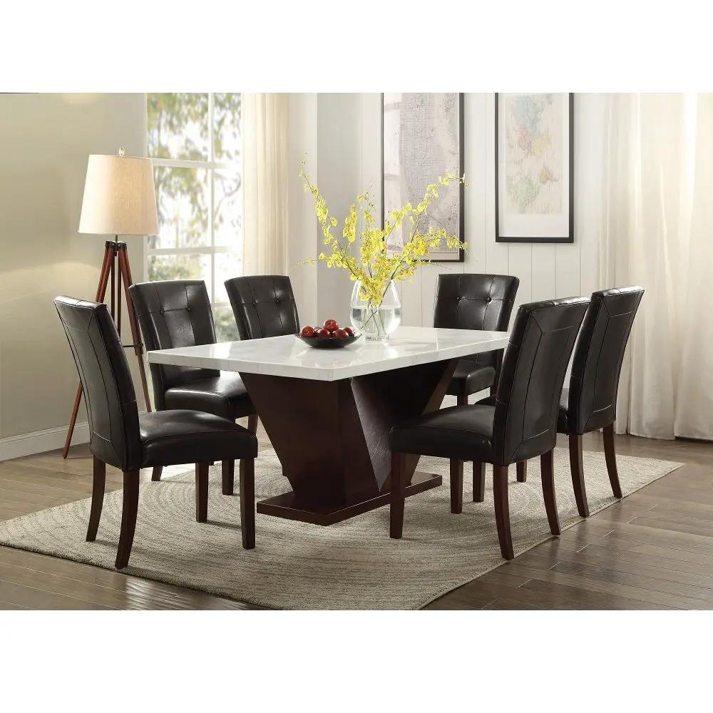 Britney - 20" Side Chair (Set of 2) - Espresso Synthetic Leather & Walnut by Unique Piece Furniture