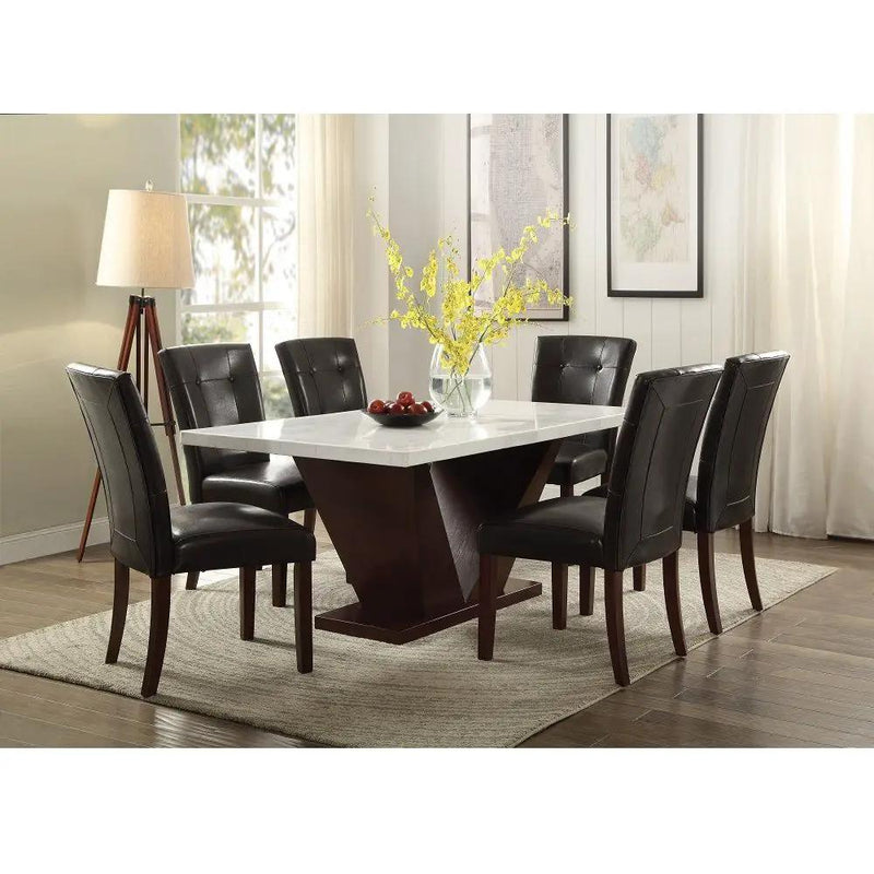 Britney - 20" Side Chair (Set of 2) - Espresso Synthetic Leather & Walnut by Unique Piece Furniture