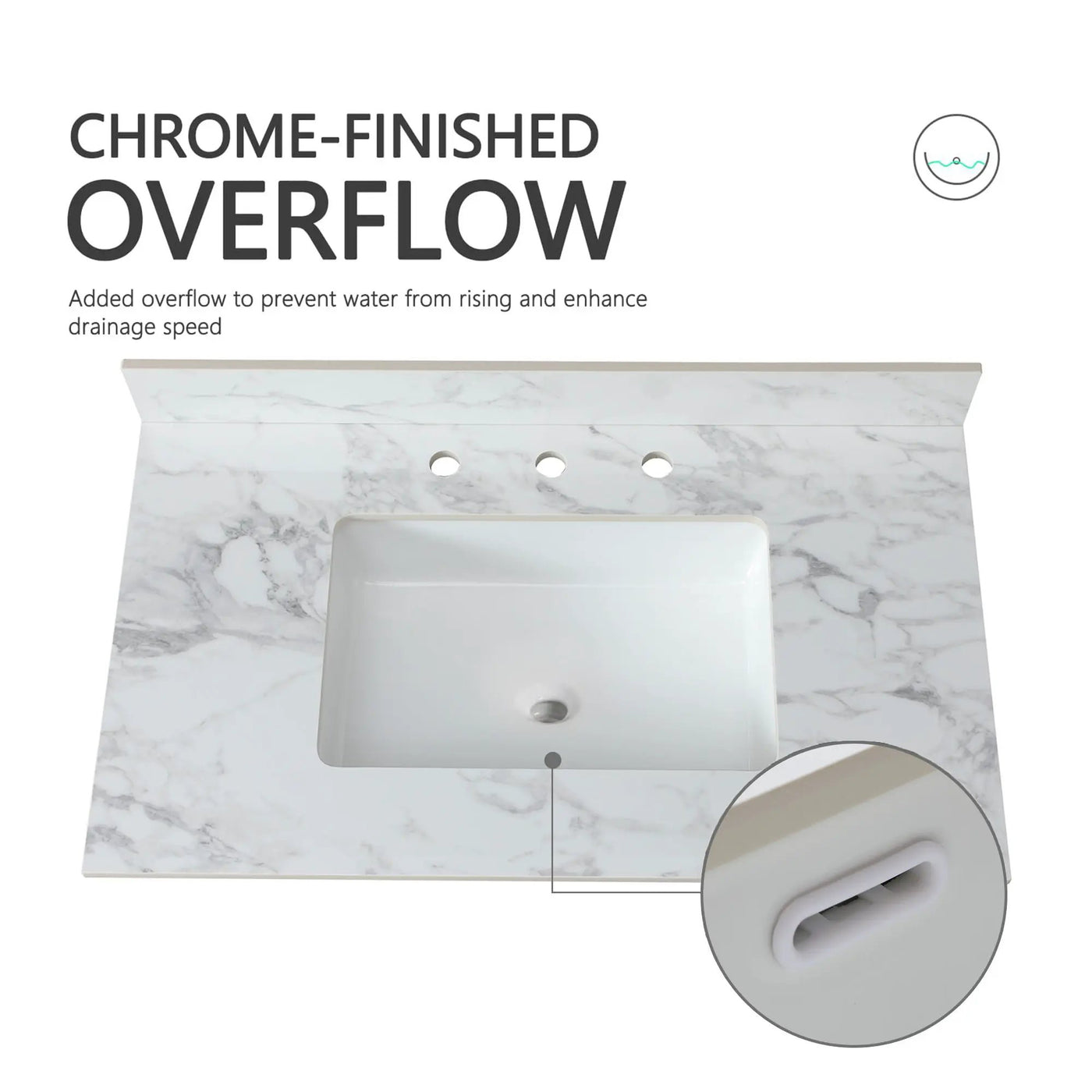 Elegant Sintered Stone Bathroom Vanity Top With Rectangular Undermount Ceramic Sink by HouseOfZazla