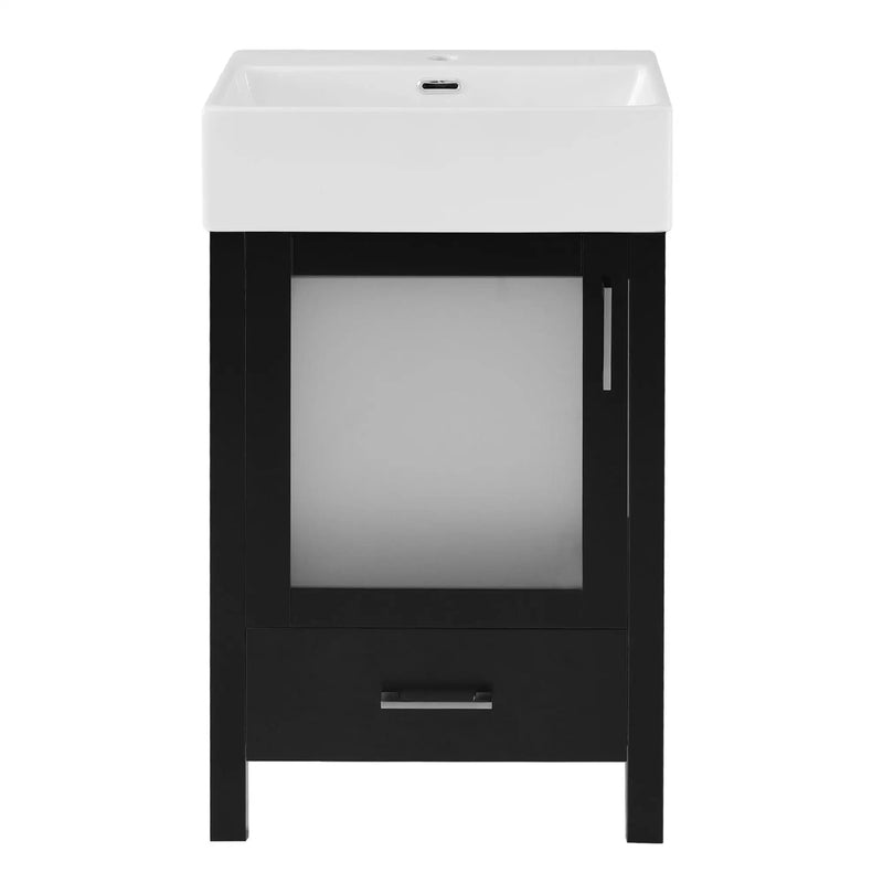 Bathroom Vanity With Ceramic Sink And Ample Storage, Ideal For Small Bathrooms by HouseOfZazla