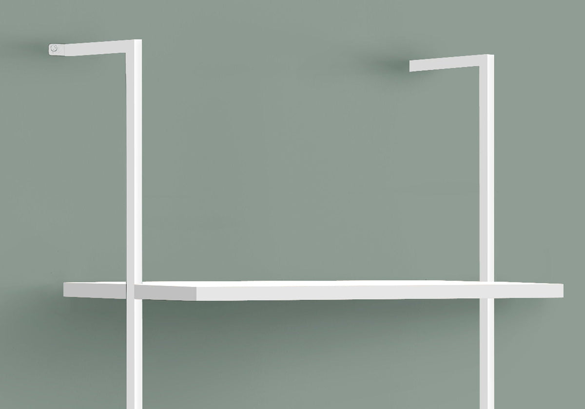 5-Tier Ladder Etagere Bookcase with Marble-Look Shelves - Black or White, photo 3 of 8