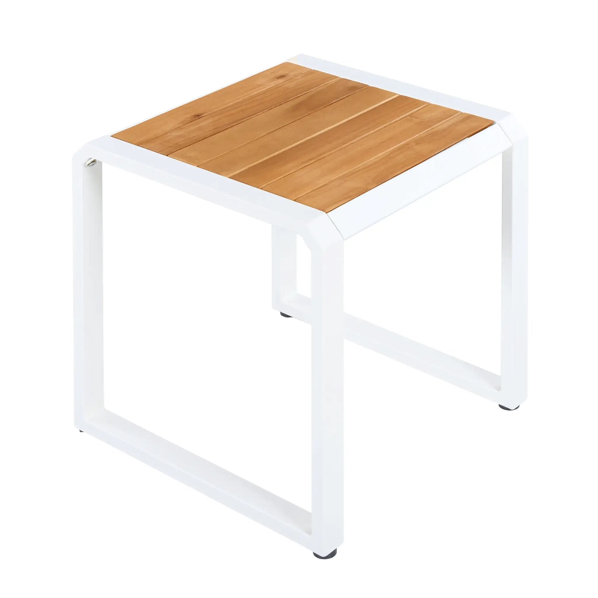 Outdoor Side Table with Teak Wood Top by HouseOfZazla