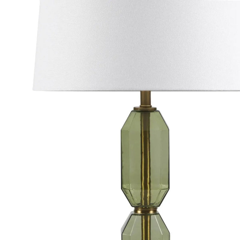 Faceted Green Glass Table Lamp by HouseOfZazla