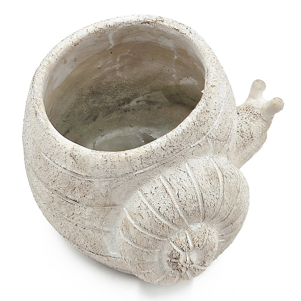 Decorative Cement Planter with Abstract Design - Natural Finish, photo 3 of 10