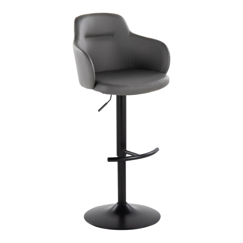 Boyne - Contemporary Adjustable Barstool With Swivel With Rounded T Footrest (Set of 2) by HouseOfZazla