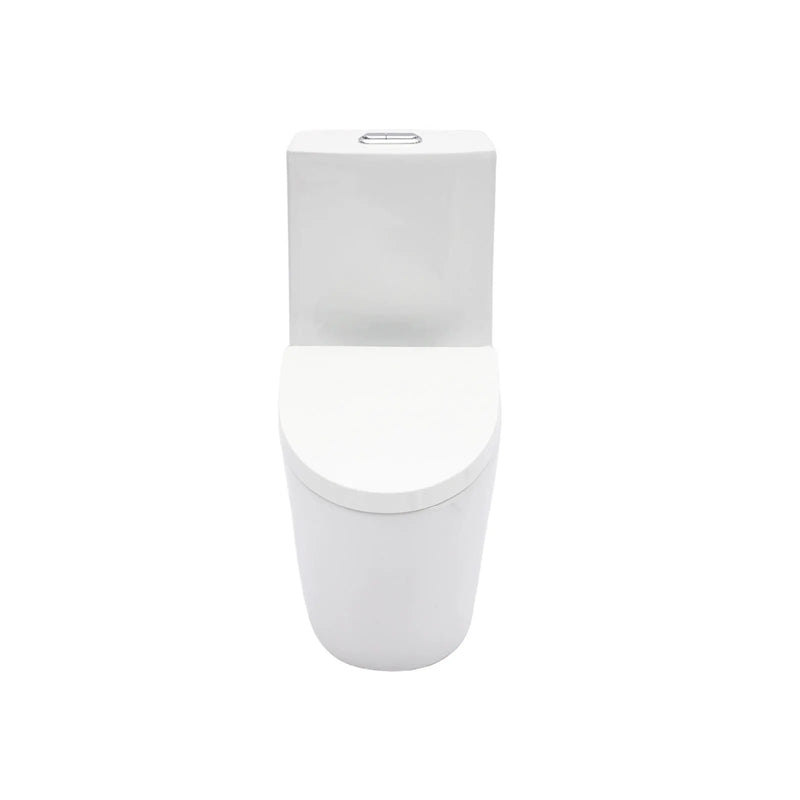 1 Piece Toilet For Bathroom, Dual Flush 1.24 / 1.6 Gpf, Soft Closing Seat - White by HouseOfZazla