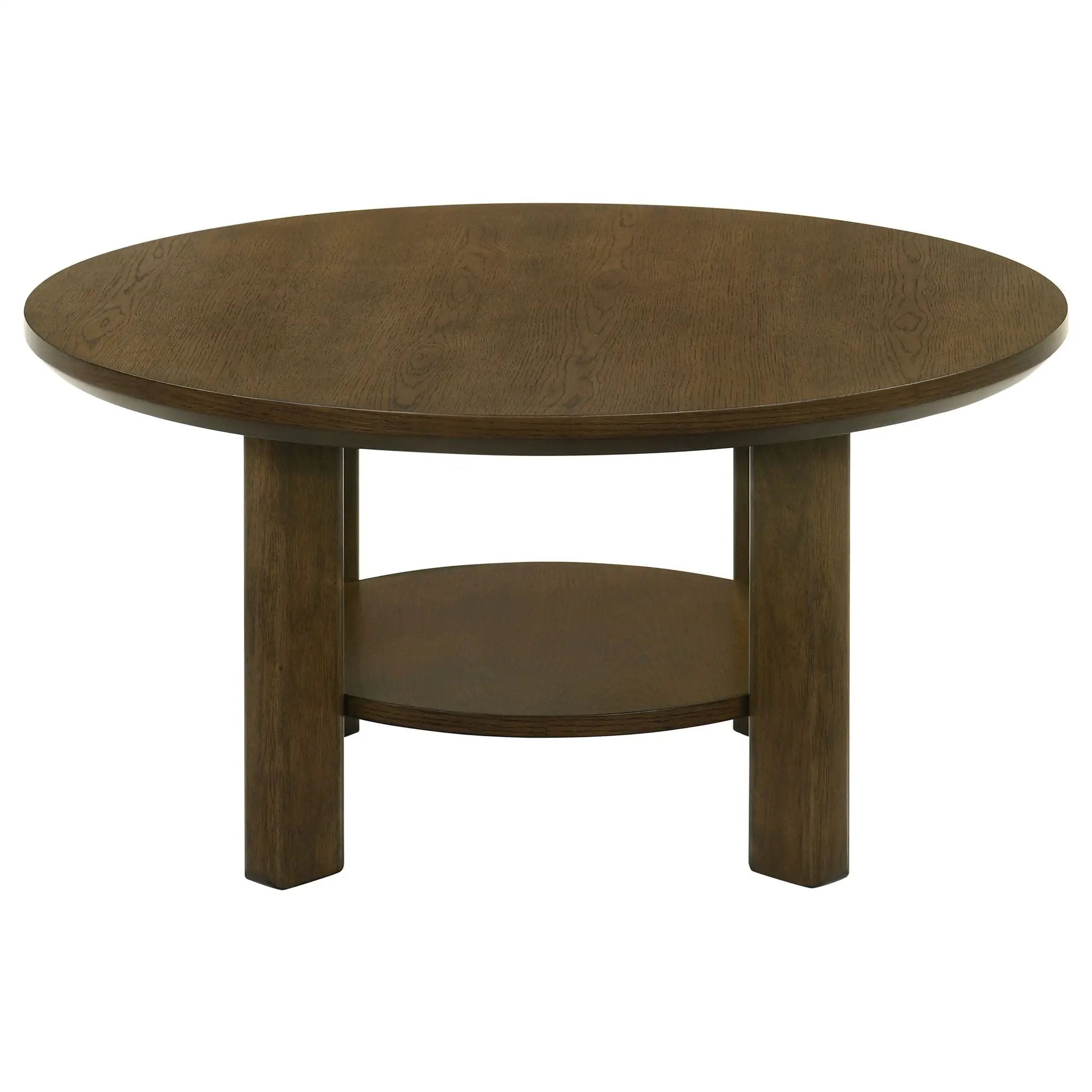 Ottowa 35-inch Round Wood Cocktail Coffee Table Brown by Unique Piece Furniture