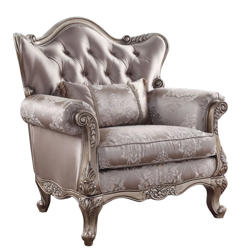 Jayceon - Chair With Pillow - Fabric & Champagne by Unique Piece Furniture