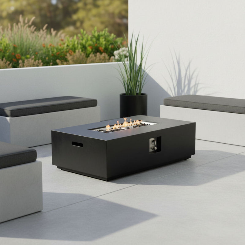 Propane / Natural Gas Fire Pit Table, 50,000 BTU - Charcoal by HouseOfZazla