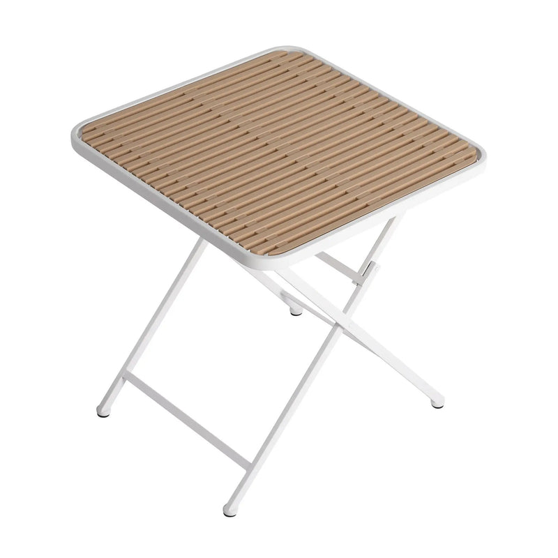 Modern Folding Square Table, Water Proof And Wear Resistant - Apricot / White by HouseOfZazla