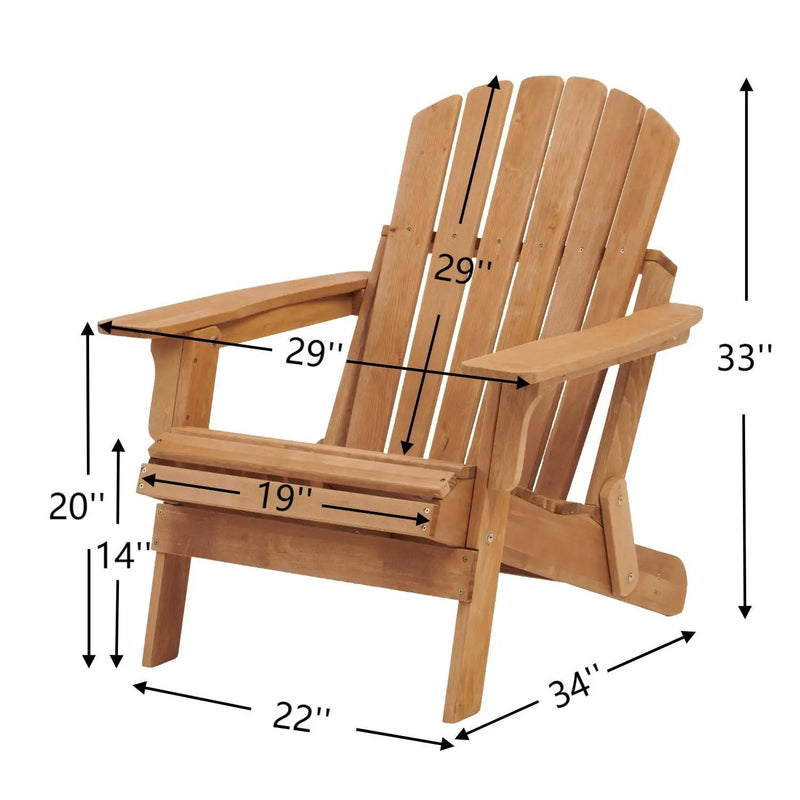 Oversize Outdoor Folding Adirondack Chair, Patio Chair For Garden by Unique Piece Furniture