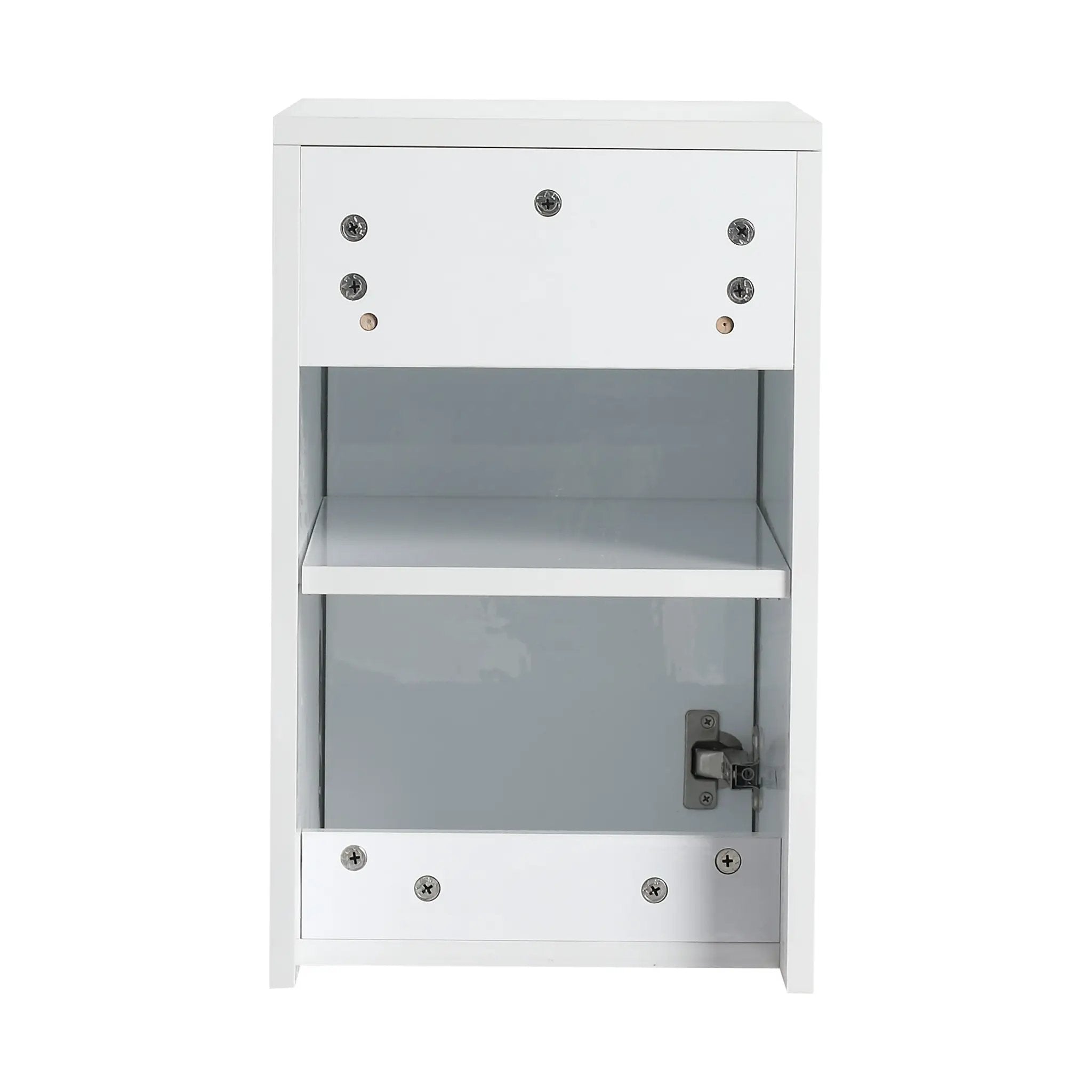 12" Bathroom Side Cabinet, Soft Close Doors, Float Mounting Design, Glossy by HouseOfZazla
