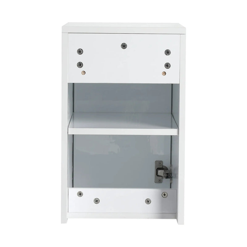 12" Bathroom Side Cabinet, Soft Close Doors, Float Mounting Design, Glossy by HouseOfZazla