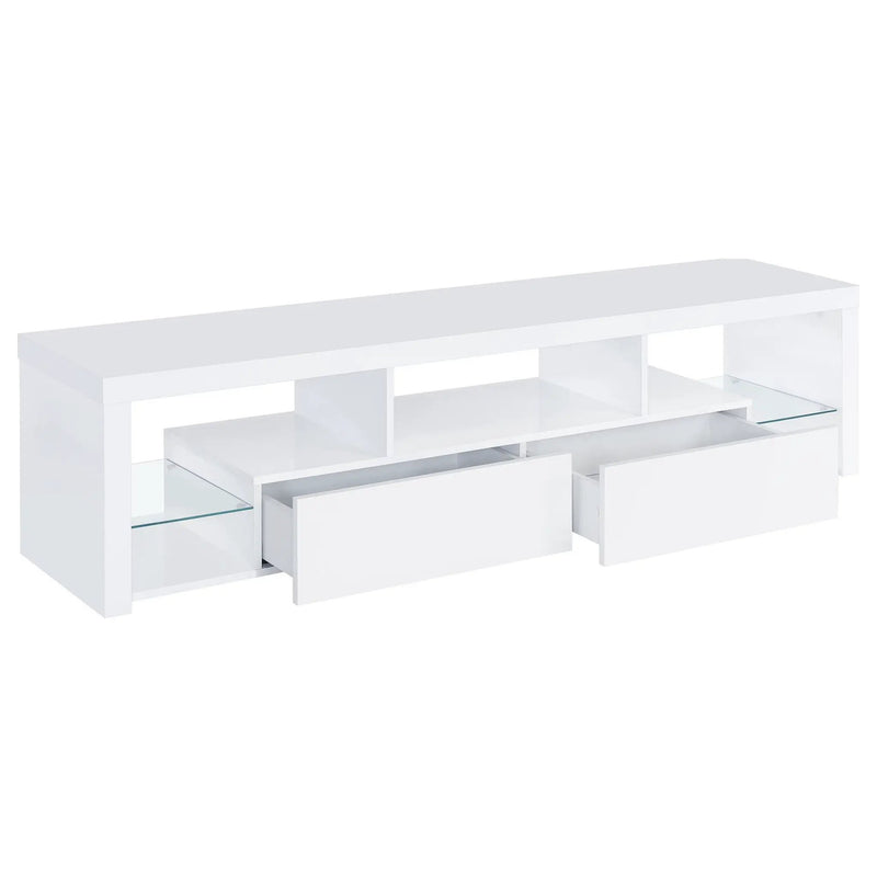 Jude 2-drawer Engineered Wood 71-inch TV Stand High Gloss White by Unique Piece Furniture